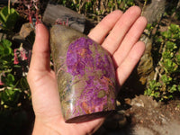 Polished  Purple Stichtite & Serpentine Standing Free Forms x 2 From Barberton, South Africa