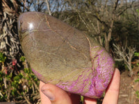 Polished  Purple Stichtite & Serpentine Standing Free Forms x 2 From Barberton, South Africa