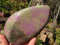 Polished  Purple Stichtite & Serpentine Standing Free Forms x 2 From Barberton, South Africa