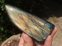 Polished Flashy Labradorite Standing Free Forms  x 6 From Tulear, Madagascar - TopRock