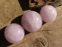 Polished Rare Star Blue Rose Quartz Spheres x 3 From Ambatondrazaka, Madagascar