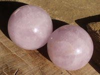 Polished Rare Star Blue Rose Quartz Spheres x 3 From Ambatondrazaka, Madagascar