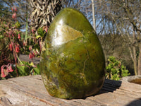 Polished  Green Opal Standing Free Form  x 1 From Antsirabe, Madagascar