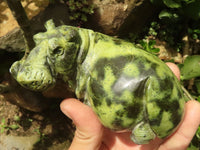 Polished  Hand Made Leopard Stone Hippos - Medium - Sold per piece - From Zimbabwe - TopRock