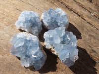 Natural Blue Celestite Crystal Specimens  x 12 From Sakoany, Madagascar - Toprock Gemstones and Minerals 