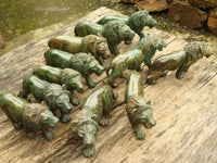 Polished  Hand Made Verdite Carved Lions - Large - Sold per piece - From Zimbabwe - TopRock