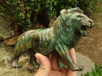 Polished  Hand Made Verdite Carved Lions - Large - Sold per piece - From Zimbabwe - TopRock