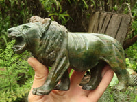 Polished  Hand Made Verdite Carved Lions - Large - Sold per piece - From Zimbabwe - TopRock