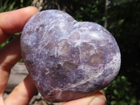 Polished Purple Lepidolite Hearts  x 6 From Madagascar - TopRock