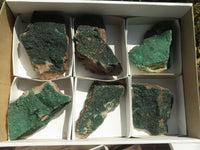 Natural Micro Botryoidal Malachite on Matrix Specimens  x 6 From Tenke Fungurume, Congo - TopRock