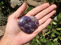 Polished Purple Lepidolite Hearts  x 6 From Madagascar - TopRock