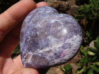 Polished Purple Lepidolite Hearts  x 6 From Madagascar - TopRock