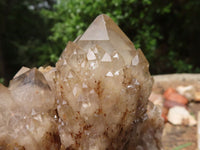 Natural Cascading White Phantom Smokey Quartz Clusters  x 2 From Luena, Congo - TopRock