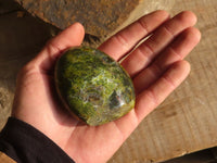 Polished  Green Opal Standing Free Forms  x 6 From Madagascar