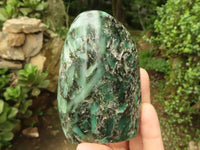 Polished Emerald In Matrix Standing Free Forms x 3 From Sandawana, Zimbabwe - TopRock