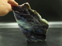 Polished Semi Translucent Watermelon Fluorite Slice x 1 From Uis, Namibia - TopRock