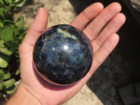 Polished Gorgeous Blue Iolite / Water Sapphire Spheres  x 2 From Madagascar - TopRock