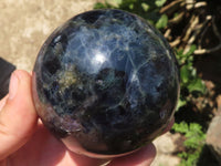 Polished Gorgeous Blue Iolite / Water Sapphire Spheres  x 2 From Madagascar - TopRock