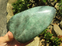 Polished Emerald Fuchsite Quartz Standing Free Form With Mica & Pyrite Specks  x 1 From Madagascar - TopRock