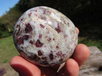 Polished Pink Rubellite Palm Stones x 12 From Ambatondrazaka, Madagascar - TopRock