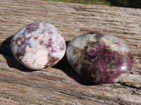 Polished Pink Rubellite Palm Stones x 12 From Ambatondrazaka, Madagascar - TopRock