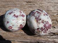 Polished Pink Rubellite Palm Stones x 12 From Ambatondrazaka, Madagascar - TopRock