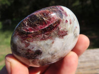 Polished Pink Rubellite Palm Stones x 12 From Ambatondrazaka, Madagascar - TopRock