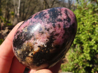 Polished Rhodonite Gemstone Eggs x 6 From Madagascar