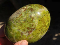 Polished Green Opal Standing Free Forms  x 3 From Madagascar - Toprock Gemstones and Minerals 