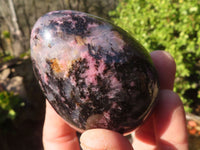 Polished Rhodonite Gemstone Eggs x 6 From Madagascar