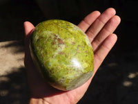 Polished Green Opal Standing Free Forms  x 3 From Madagascar - Toprock Gemstones and Minerals 