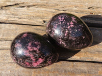 Polished Rhodonite Gemstone Eggs x 6 From Madagascar