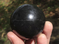 Polished Pitch Black Basalt Spheres  x 6 From Madagascar - TopRock