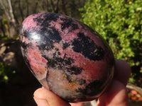 Polished Rhodonite Gemstone Eggs x 6 From Madagascar