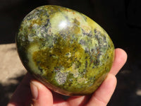 Polished Green Opal Standing Free Forms  x 3 From Madagascar - Toprock Gemstones and Minerals 