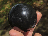 Polished Pitch Black Basalt Spheres  x 6 From Madagascar - TopRock