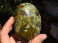 Polished Green Opal Standing Free Forms  x 3 From Madagascar - Toprock Gemstones and Minerals 