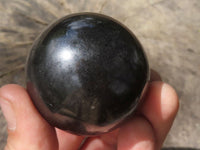 Polished Pitch Black Basalt Spheres  x 6 From Madagascar - TopRock