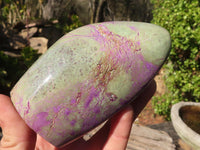 Polished Purple Stichtite & Serpentine Standing Free Forms x 2 From Barberton, South Africa