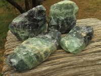 Natural Selected Watermelon Fluorite Cobbed Pieces x 4 From Uis, Namibia - TopRock