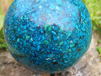 Polished Chrysocolla Conglomerate Sphere With Azurite & Malachite x 2 From Congo - TopRock