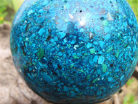 Polished Chrysocolla Conglomerate Sphere With Azurite & Malachite x 2 From Congo - TopRock