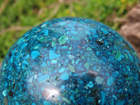 Polished Chrysocolla Conglomerate Sphere With Azurite & Malachite x 2 From Congo - TopRock