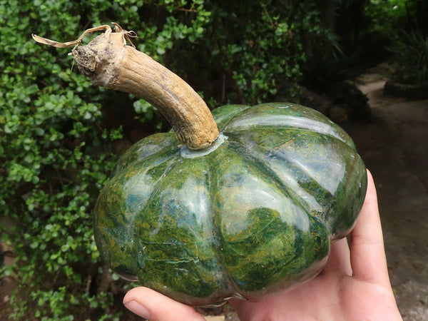 Polished Large Green Verdite Pumpkin Carving x 1 From Zimbabwe - TopRock