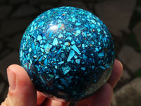 Polished Chrysocolla Conglomerate Spheres x 2 From Congo - TopRock