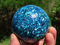 Polished Chrysocolla Conglomerate Spheres x 2 From Congo - TopRock