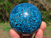 Polished Chrysocolla Conglomerate Spheres x 2 From Congo - TopRock