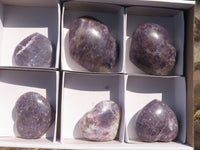 Polished Purple Lepidolite Mica Hearts  x 6 From Madagascar - TopRock