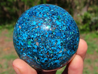 Polished Chrysocolla Conglomerate Spheres x 2 From Congo - TopRock