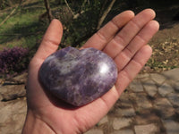 Polished Purple Lepidolite Mica Hearts  x 6 From Madagascar - TopRock